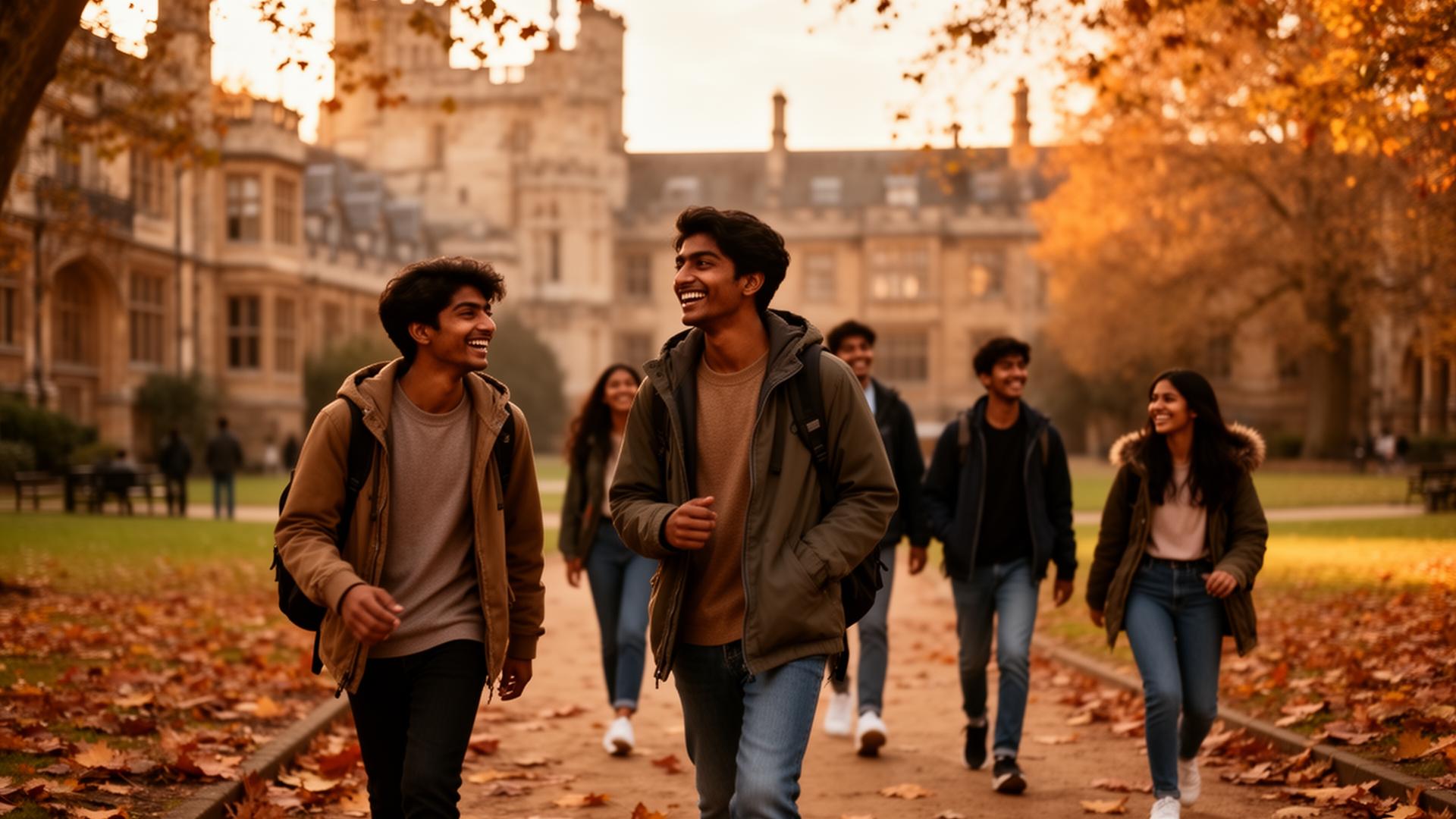 Indian students on a European campus