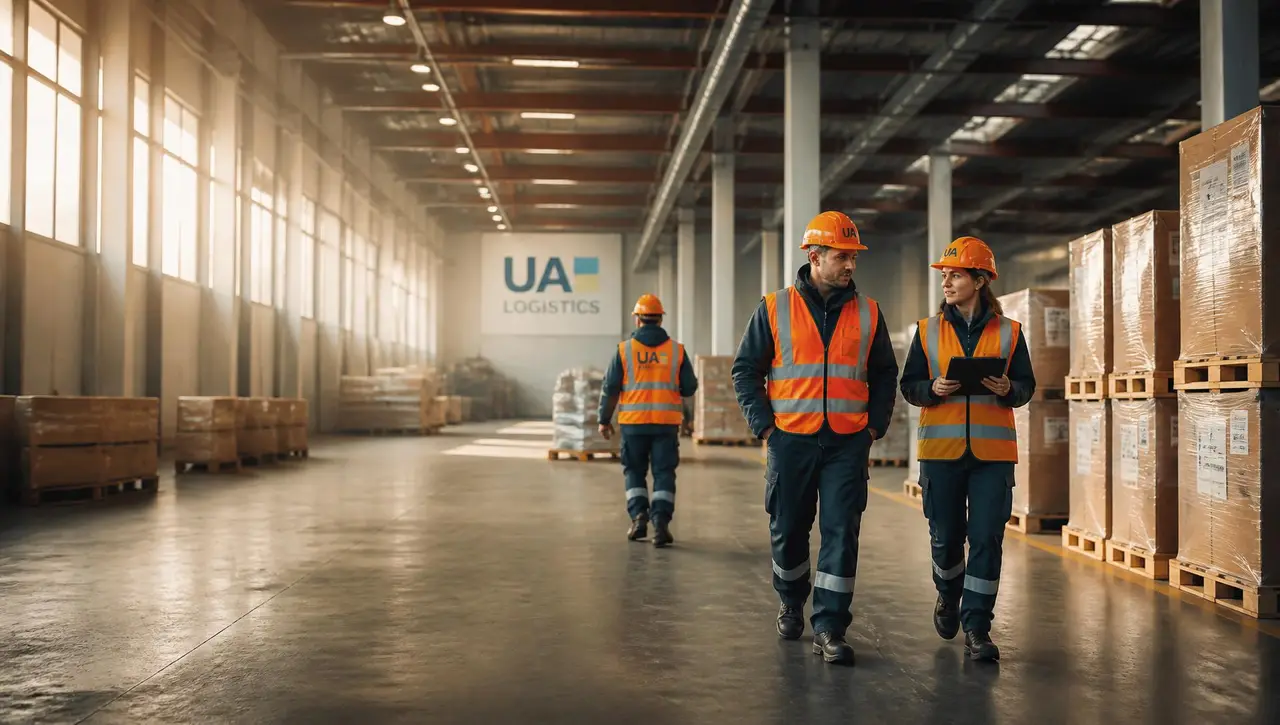 Ukrainian workers in a modern logistics facility